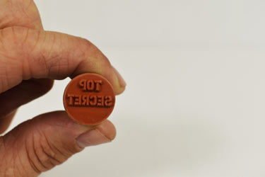 Top Secret Dry Rubber Peg Stamp for Arts Crafts Security Glow Party
